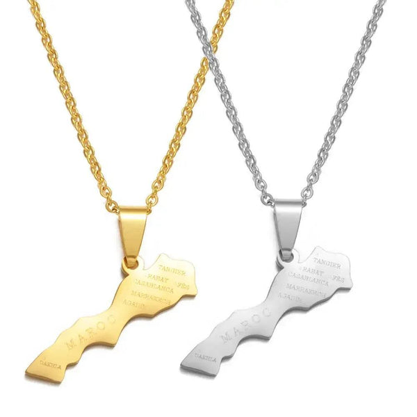 Morocco Map Necklace