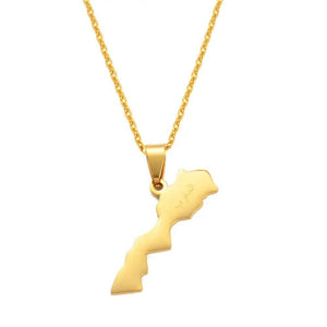 Morocco Map Necklace