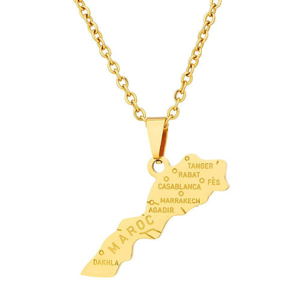 Morocco Map Necklace