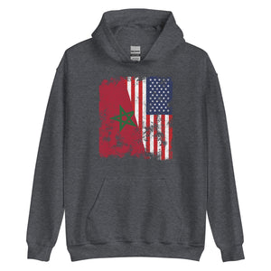 Morocco USA Flag - Half American Hoodie