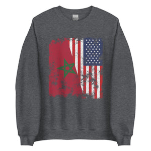 Morocco USA Flag - Half American Sweatshirt