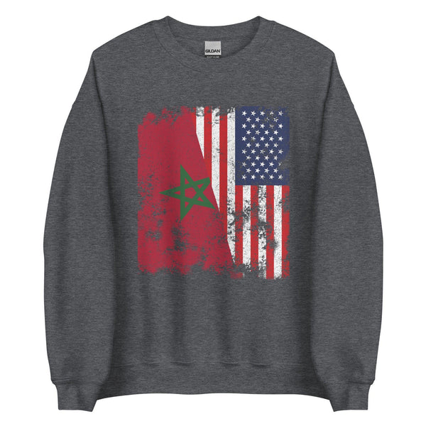 Morocco USA Flag - Half American Sweatshirt