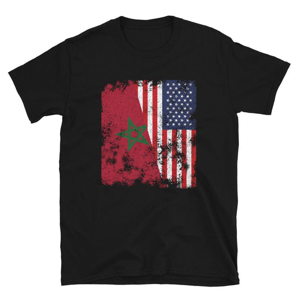 Morocco USA Flag - Half American T-Shirt