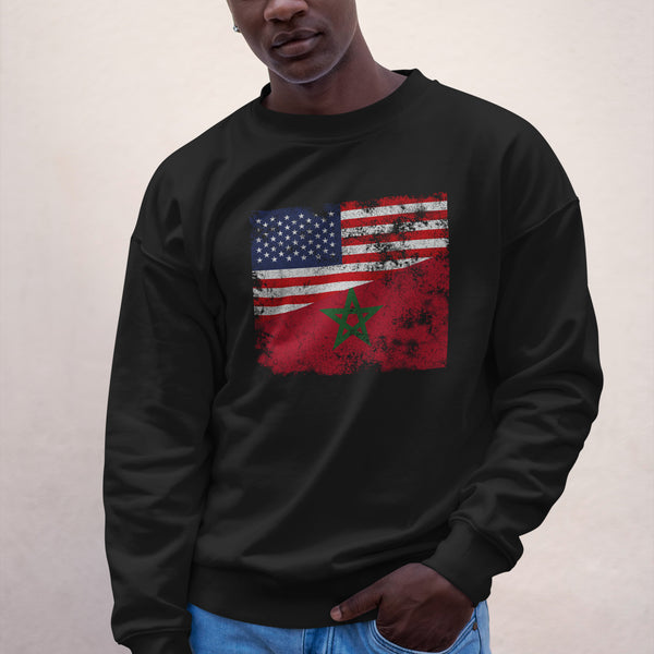 Morocco USA Flag Sweatshirt