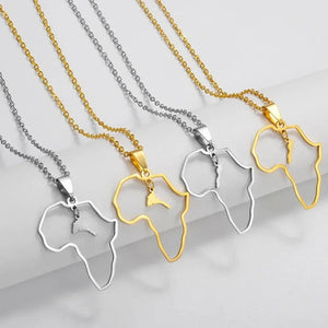 Morocco and Eritrea Map Necklace