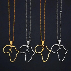 Morocco and Eritrea Map Necklace