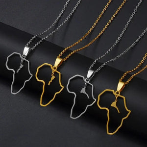 Morocco and Eritrea Map Necklace