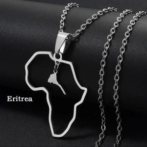 Morocco and Eritrea Map Necklace