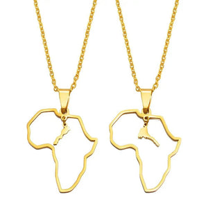 Morocco and Eritrea Map Necklace