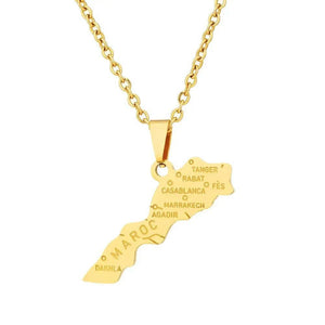 Morocco Map Necklace