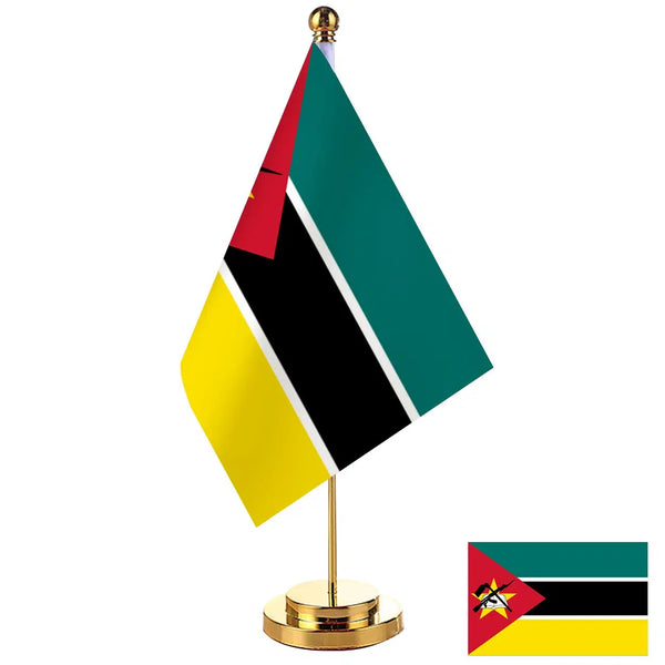 Mozambique Desk Flag - Small Office Table Flag