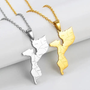 Mozambique Map Necklace
