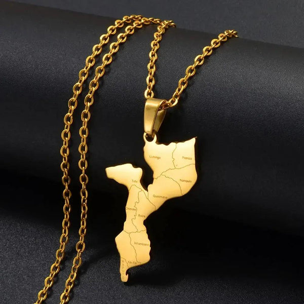 Mozambique Map Necklace