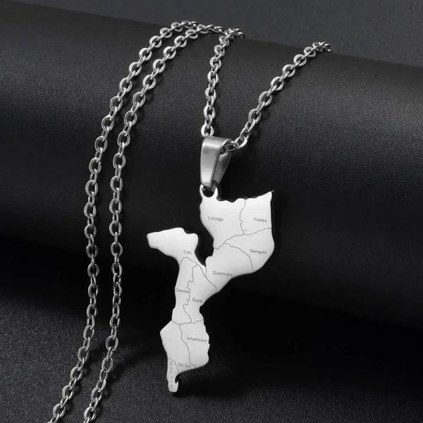 Mozambique Map Necklace