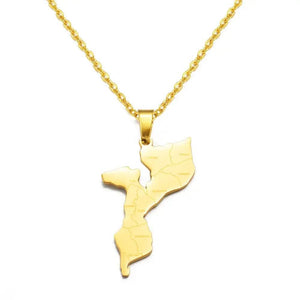 Mozambique Map Necklace