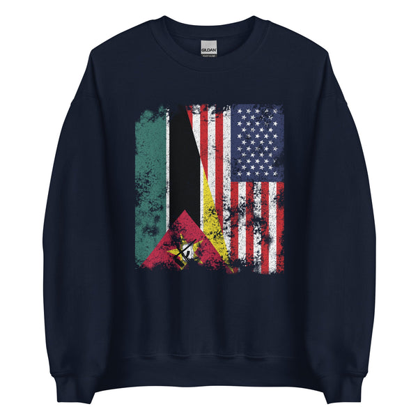 Mozambique USA Flag - Half American Sweatshirt