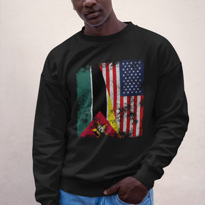 Mozambique USA Flag - Half American Sweatshirt