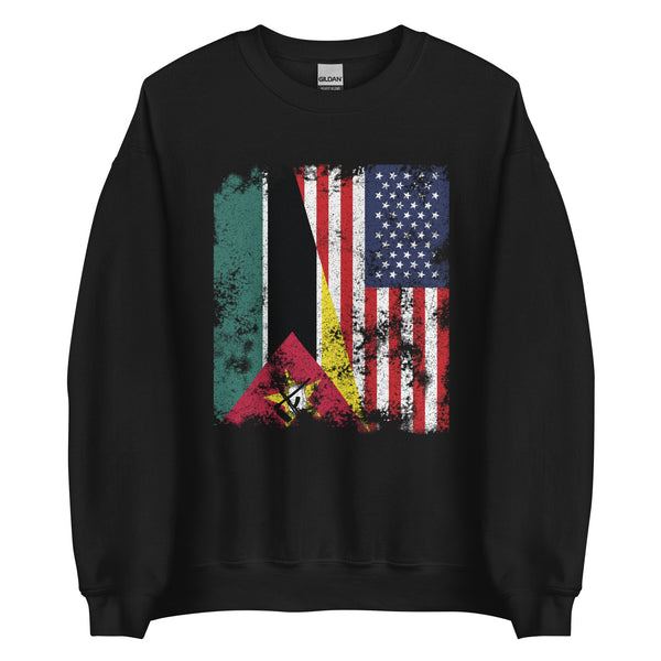 Mozambique USA Flag - Half American Sweatshirt