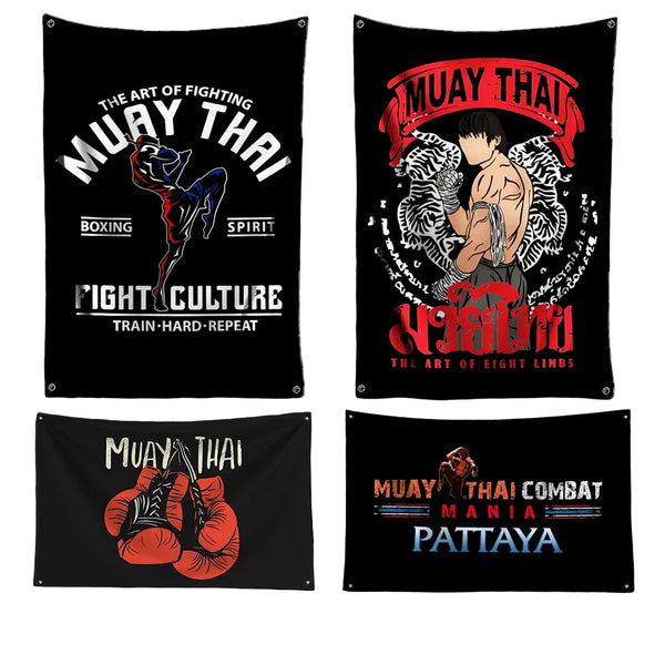 Muay Thai Flags - 90x150cm(3x5ft) - 60x90cm(2x3ft)