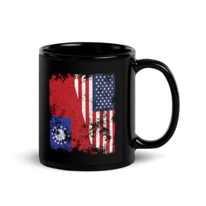 Myanmar Burma USA Flag - Half American Mug