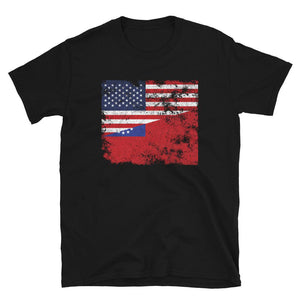 Myanmar Burma USA Flag T-Shirt