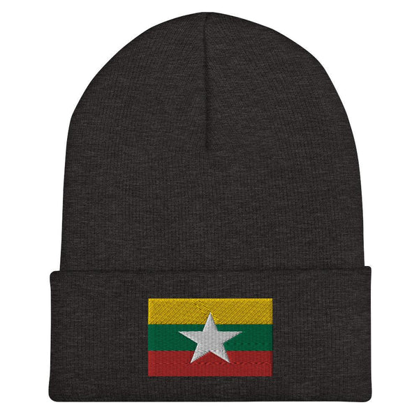 Myanmar Flag Beanie - Embroidered Winter Hat