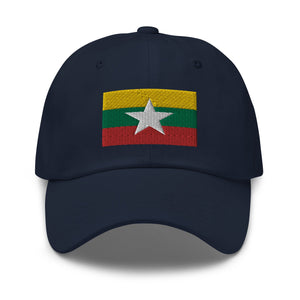 Myanmar Flag Cap - Adjustable Embroidered Dad Hat