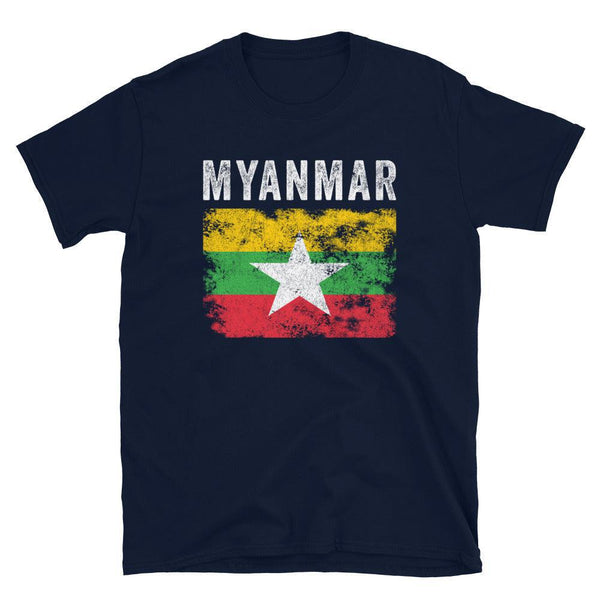 Myanmar Flag Distressed - Myanmar Flag T-Shirt