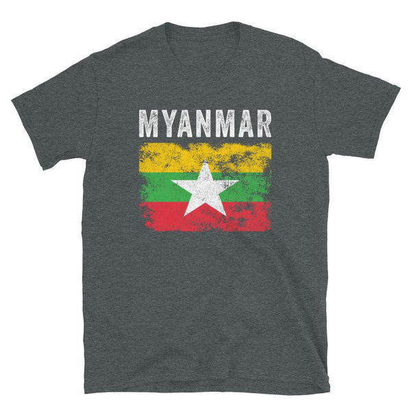 Myanmar Flag Distressed - Myanmar Flag T-Shirt