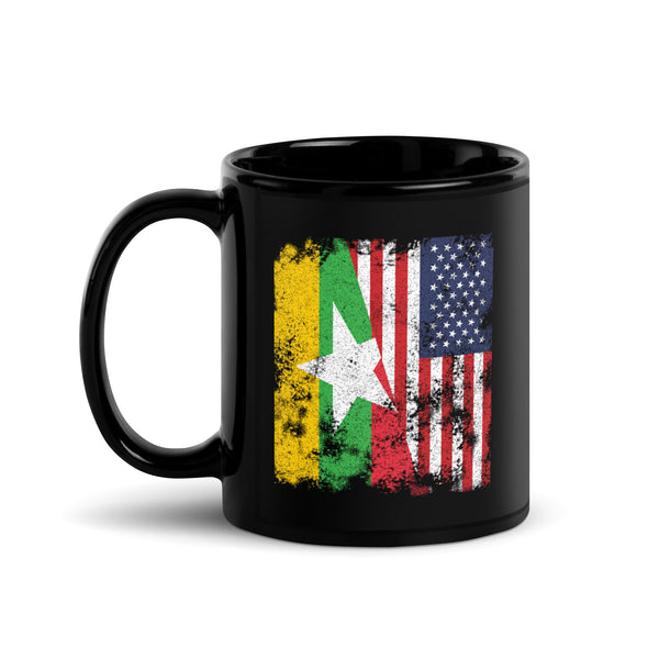 Myanmar USA Flag - Half American Mug