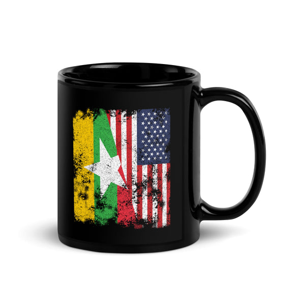 Myanmar USA Flag - Half American Mug