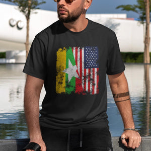 Myanmar USA Flag - Half American T-Shirt
