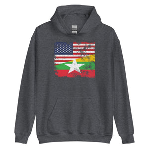 Myanmar USA Flag Hoodie