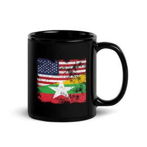 Myanmar USA Flag Mug