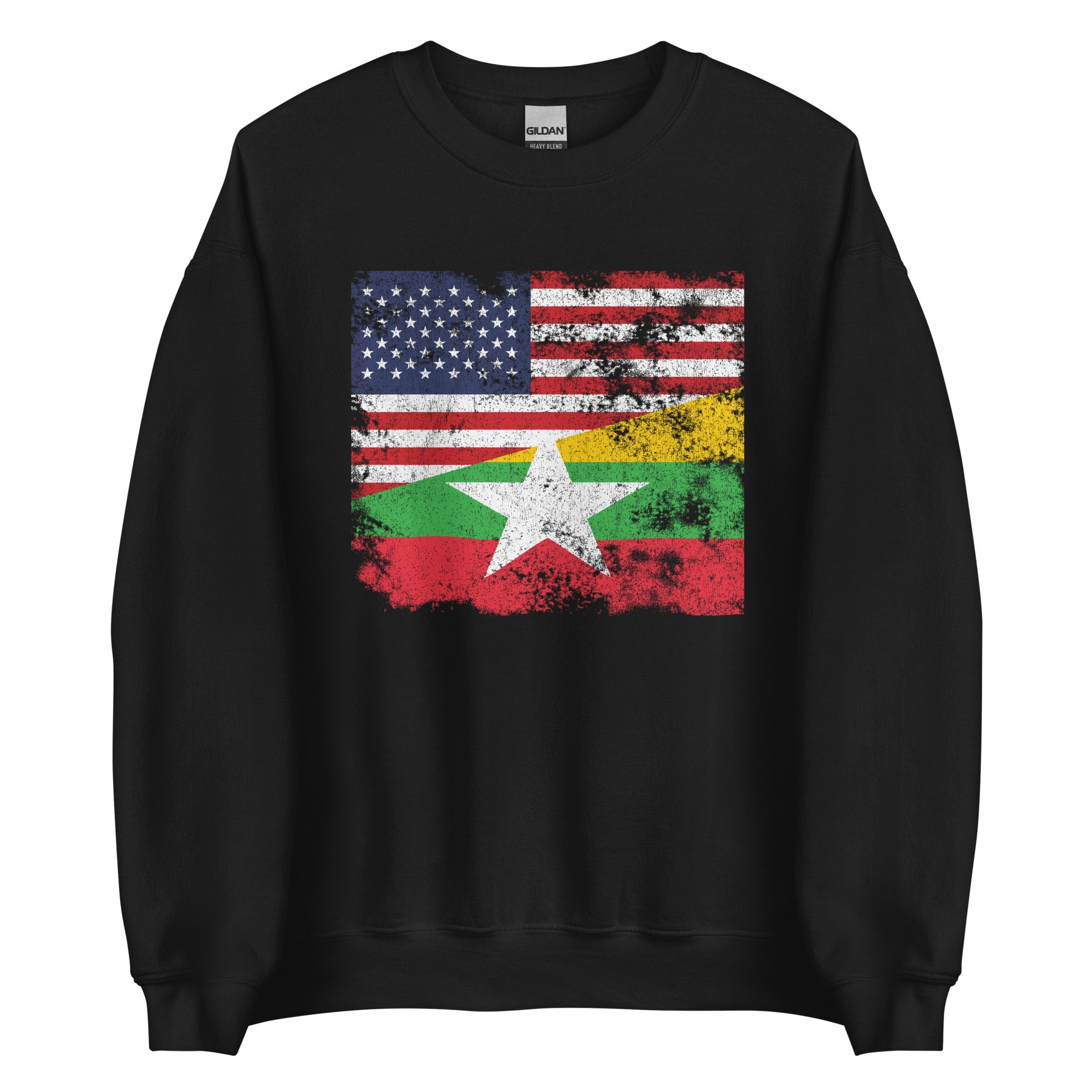 Myanmar USA Flag Sweatshirt