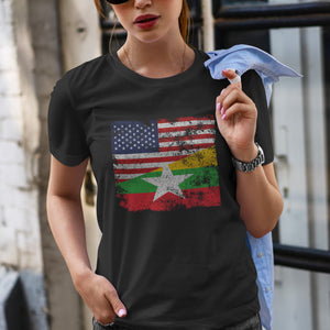 Myanmar USA Flag T-Shirt