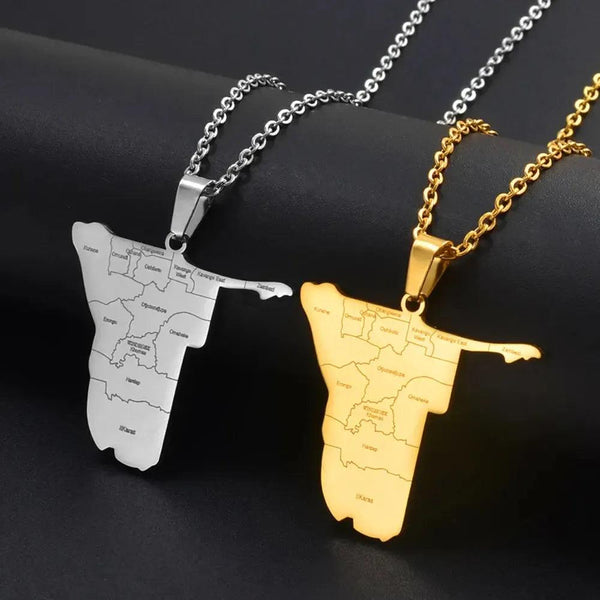Namibia Map Necklace