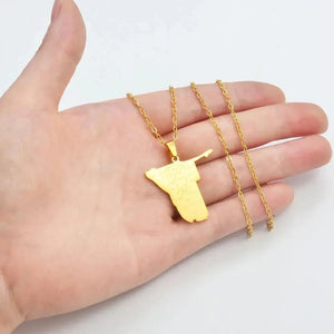 Namibia Map Necklace