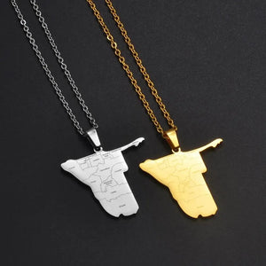 Namibia Map Necklace