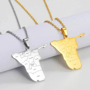 Namibia Map Necklace