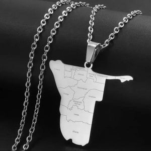Namibia Map Necklace