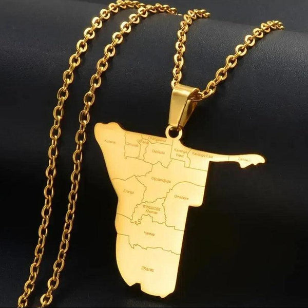 Namibia Map Necklace
