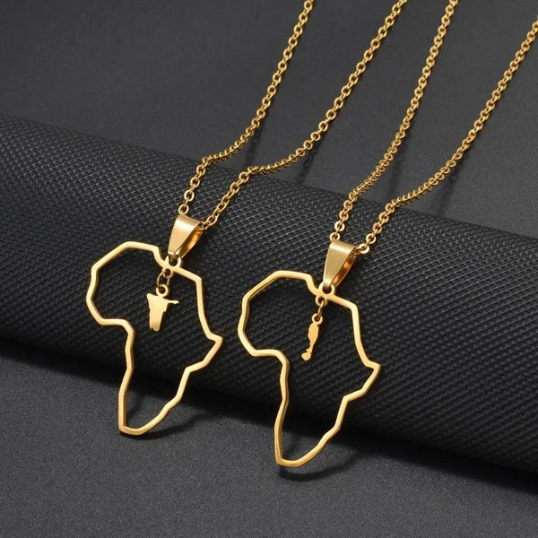 Namibia, Saint Kitts and Nevis Map Necklaces