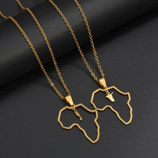 Namibia, Saint Kitts and Nevis Map Necklaces