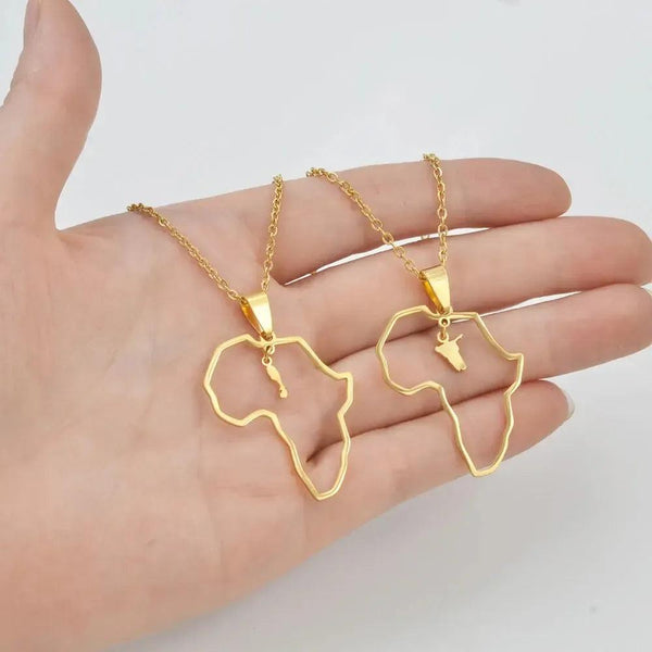 Namibia, Saint Kitts and Nevis Map Necklaces