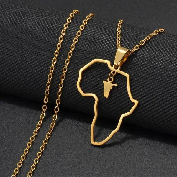 Namibia, Saint Kitts and Nevis Map Necklaces