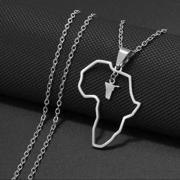Namibia, Saint Kitts and Nevis Map Necklaces