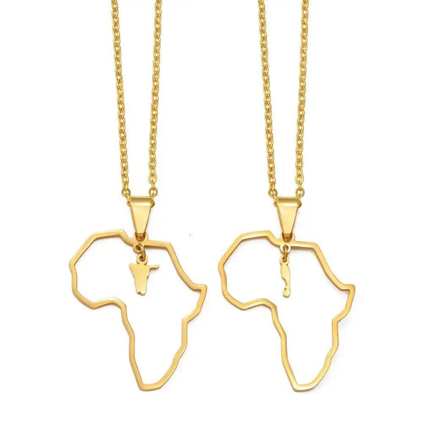 Namibia, Saint Kitts and Nevis Map Necklaces