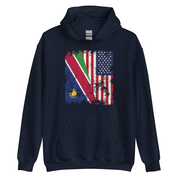 Namibia USA Flag - Half American Hoodie