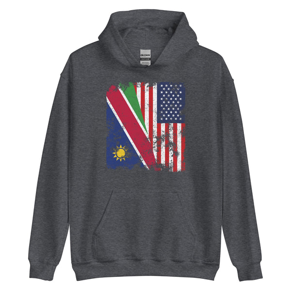 Namibia USA Flag - Half American Hoodie